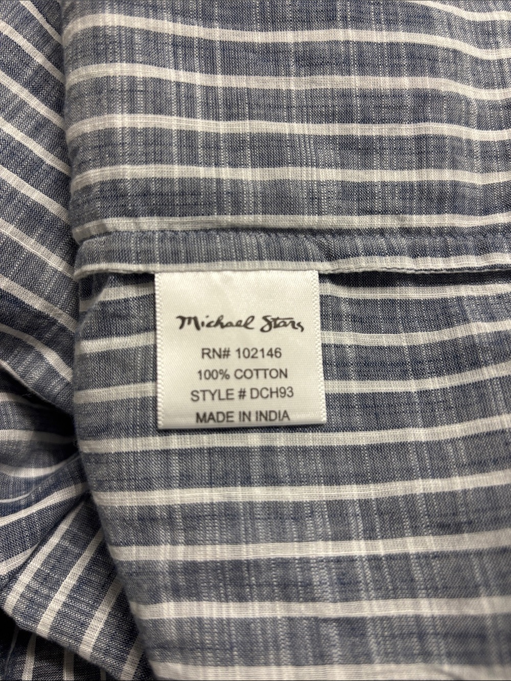 Michael Stars Light Blue & White Striped Button-Down Shirt - Picture 6 of 6